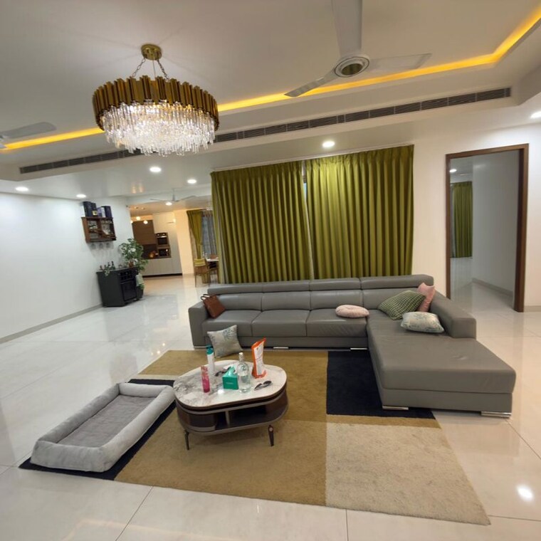 Living Room, jayabheri-the-peaks 4 Bedroom 4395 Sq.Ft. Apartment In Narsingi Hyderabad 10586675
