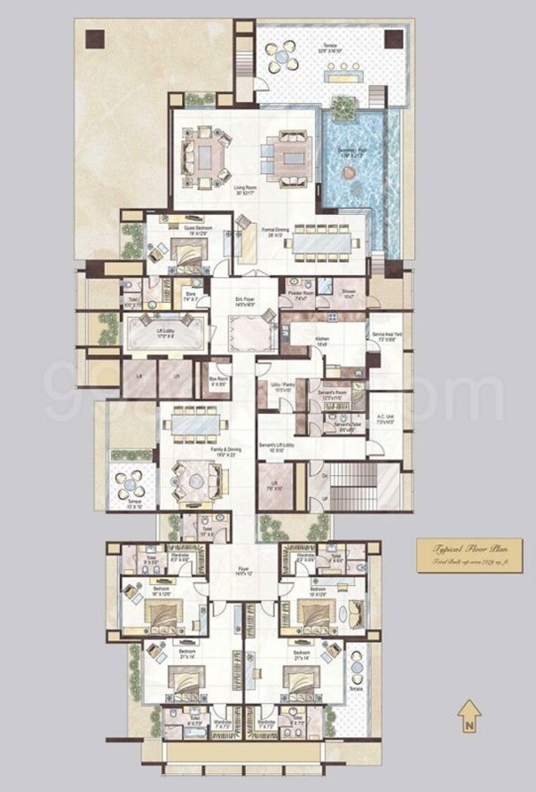 Floor Plan, abil-gods-blessings 5 Bedroom 7500 Sq.Ft. Apartment In Koregaon Park Pune 10586701
