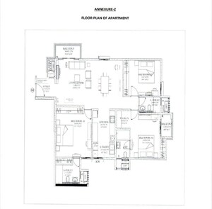 Floor Plan in 3 BHK Apartment at Bren Zahara, Off Sarjapur Road – for Sale