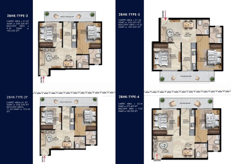 Floor Plan, nowara-nakshatra 3 Bedroom 1245 Sq.Ft. Apartment In Farukh Nagar Sector 3 Gurgaon 10587065