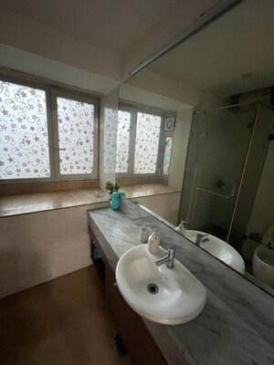 Bathroom in 2.5 BHK Apartment at DB Woods, Goregaon East – for Rent