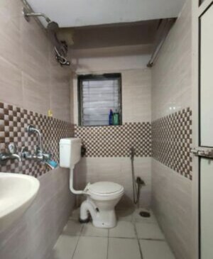 Bathroom in 1 BHK Apartment at Shree Rajlaxmi Park, Kalwa – for Rent