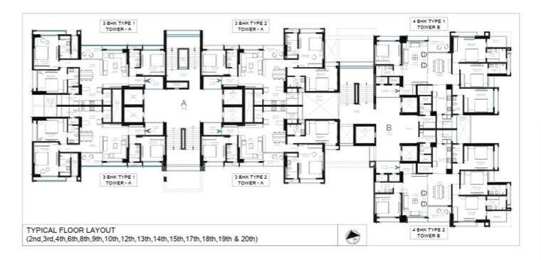 Floor Plan, vastrapur 3 Bedroom 2600 Sq.Ft. Apartment In Vastrapur Ahmedabad 10586755