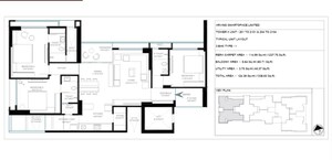 Floor Plan in 3 BHK Apartment at Vastrapur – for Sale