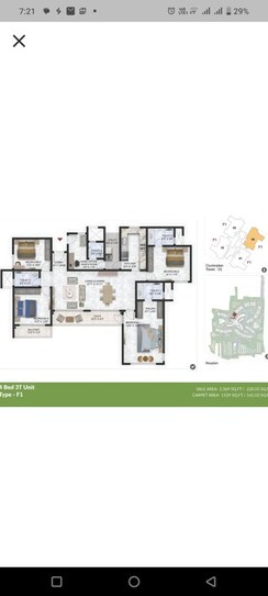 3 BHK + Servant Room Apartment For Sale in Prestige Park Grove