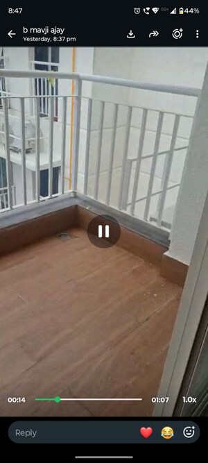 Balcony in 2 BHK Apartment at Lodha Amara, Kolshet Road – for Rent