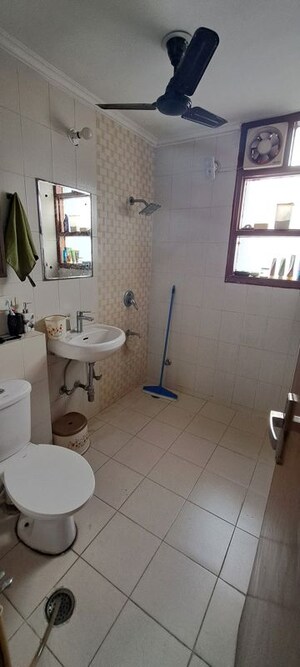 Bathroom in 3 BHK Apartment at Wazirabad – for Rent