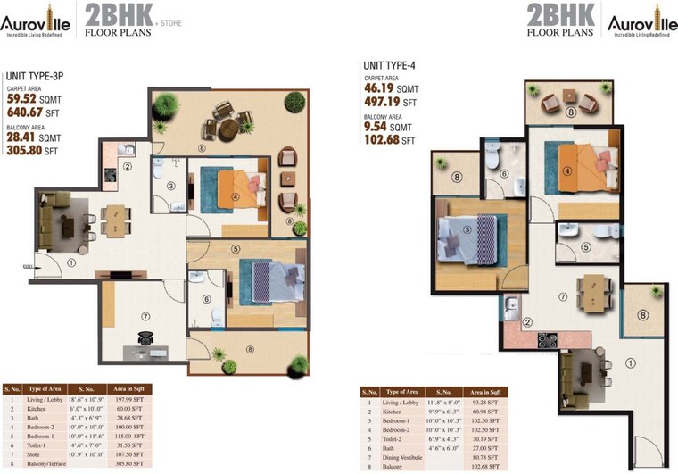 Floor Plan, hcbs-auroville 3 Bedroom 995 Sq.Ft. Apartment In Sector 103 Gurgaon 10588735
