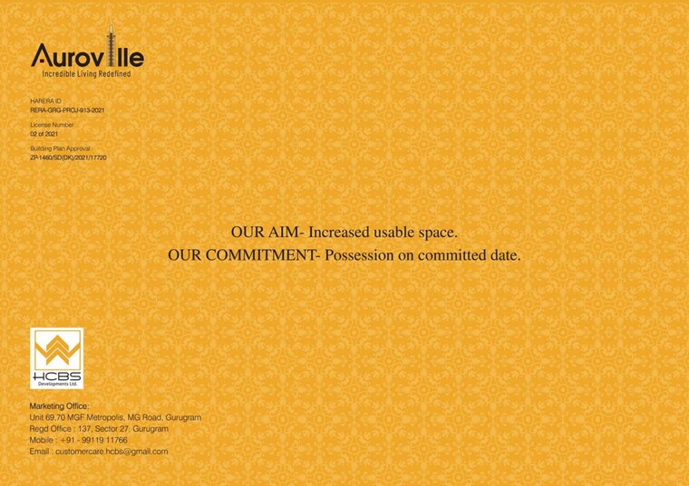 Master Plan, hcbs-auroville 3 Bedroom 995 Sq.Ft. Apartment In Sector 103 Gurgaon 10588735