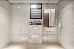 Bathroom in 2 BHK Apartment at Shapoorji Pallonji Joyville Celestia, Hadapsar – for Sale