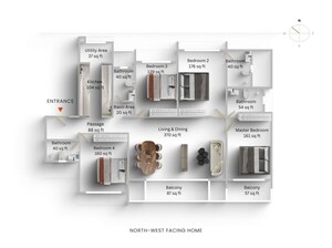 Floor Plan in 3 BHK Apartment at LnT Elixir Reserve, Powai – for Sale