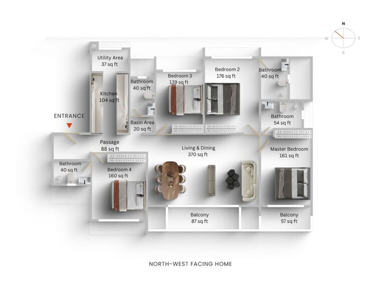 Floor Plan, lnt-elixir-reserve 3 Bedroom 1690 Sq.Ft. Apartment In Powai Mumbai 10589979