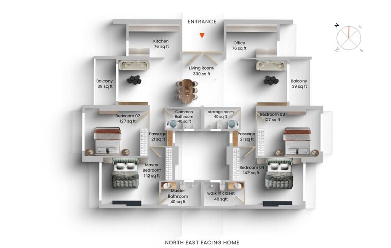 Floor Plan, l-t-emerald-isle 2 Bedroom 1560 Sq.Ft. Apartment In Powai Mumbai 10590000