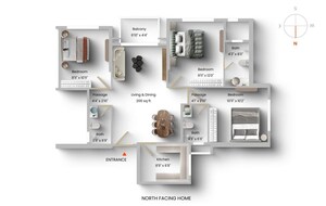 Floor Plan in 3 BHK Apartment at Hiranandani Highland, Powai – for Sale