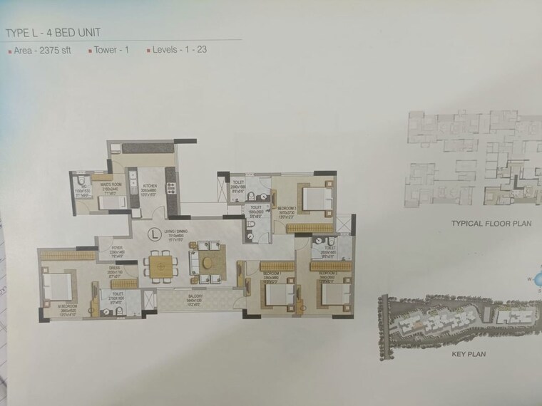 Floor Plan, prestige-misty-waters 4 Bedroom 2375 Sq.Ft. Apartment In Hebbal Bangalore 10590136
