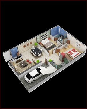 Floor Plan in 3 BHK Independent House at Kalli Paschim – for Sale