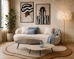 Living Room in Studio Apartment at M3M My Den, Sector 67 – for Rent