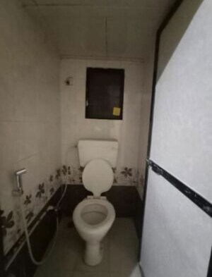 Bathroom in 1 RK Apartment at Om Sai Shraddha CHS, Kalwa – for Rent