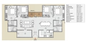 Floor Plan in 4 BHK Apartment at Puravankara Purva Zenium, Hosahalli – for Sale
