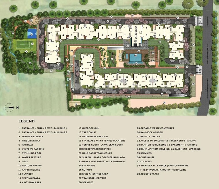 Master Plan, puravankara-purva-zenium 4 Bedroom 2123 Sq.Ft. Apartment In Hosahalli Bangalore 10591069