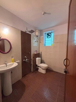 Bathroom in 3 BHK Apartment at Bhartiya Leela Residences, Thanisandra Main Road – for Rent