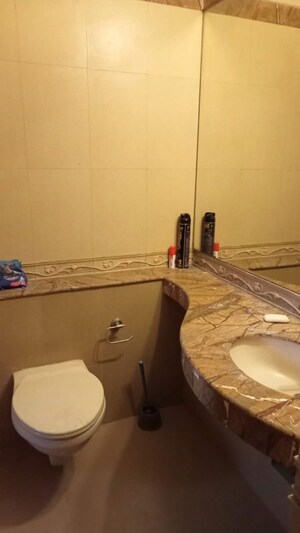 Bathroom in 3 BHK Apartment at Raheja Tipco Heights, Malad East – for Rent