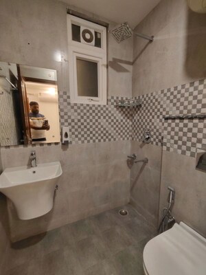 Bathroom in 3 BHK Builder Floor at Chittaranjan Park – for Rent