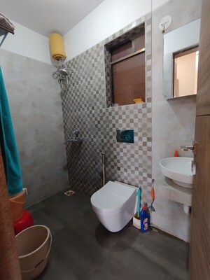 Bathroom in 2 BHK Apartment at Madhav Palacia, Ghodbunder Road – for Rent