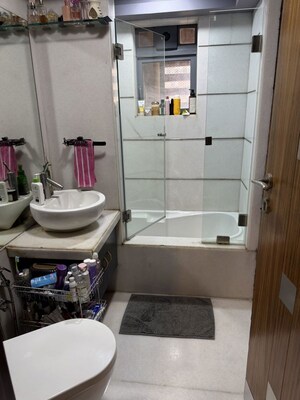 Bathroom in 4 BHK Apartment at Hicons Enclave, Khar West – for Rent