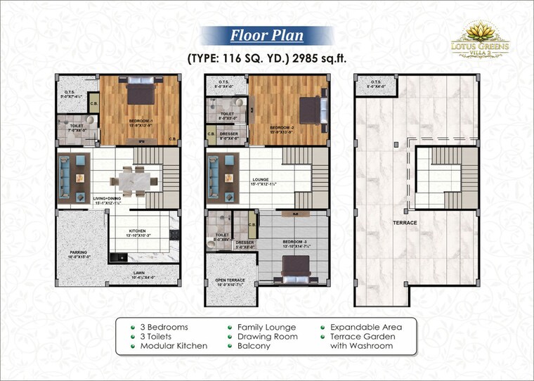 Floor Plan, vaidpura 3 Bedroom 2250 Sq.Ft. Villa In Vaidpura Greater Noida 10591786