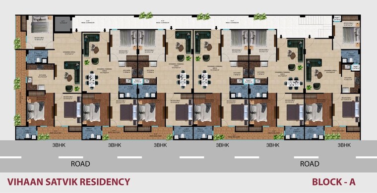 Floor Plan, vaidpura 3 Bedroom 1500 Sq.Ft. Builder Floor In Vaidpura Greater Noida 10591828
