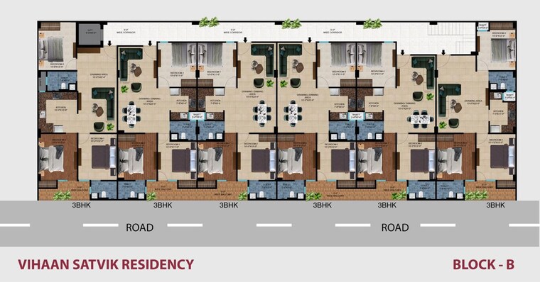 Floor Plan, vaidpura 3 Bedroom 1500 Sq.Ft. Builder Floor In Vaidpura Greater Noida 10591828