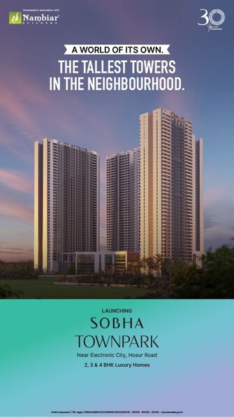3 BHK + Basement Apartment For Sale in Sobha Manhattan Towers Town Park in Hosur Road, Bangalore