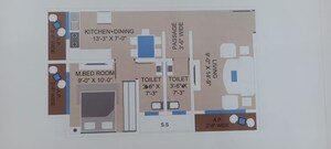 Floor Plan in 1 BHK Apartment at Greencrew Riddhi Siddhi NX, Kalher – for Sale