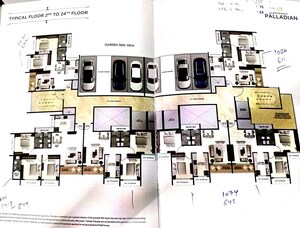 Floor Plan in 3 BHK Apartment at Tharwani Palladian, Kharghar – for Sale