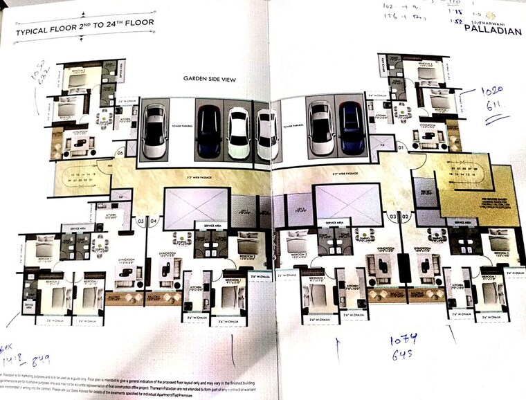 Floor Plan, tharwani-palladian 3 Bedroom 1800 Sq.Ft. Apartment In Kharghar Navi Mumbai 10593923