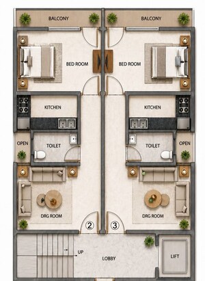 Floor Plan in 1 BHK Builder Floor at Mahavir Enclave 1 – for Sale