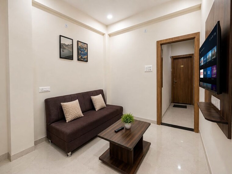 Living Room, mahalaxmi nagar 1 Bedroom 500 Sq.Ft. Builder Floor In Mahalaxmi Nagar Indore 10594128