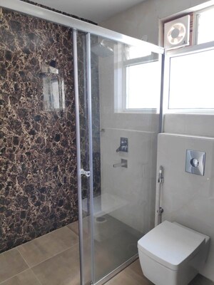 Bathroom in 3 BHK Apartment at Vamsiram Jyothi Lotus, Banjara Hills – for Rent