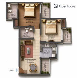 Floor Plan in 2 BHK Apartment at AIG Park Avenue, Sector 4 Greater Noida – for Sale