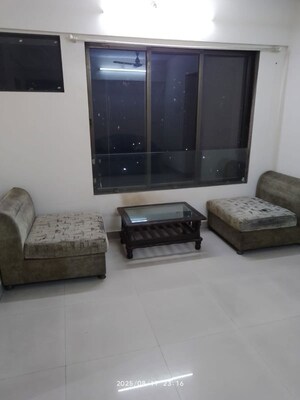 Living Room in 1 BHK Apartment at Metropolis Rivera, Kasarvadavali – for Rent