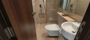 Bathroom in 2 BHK Apartment at Adani Ten BKC, Bandra East – for Rent