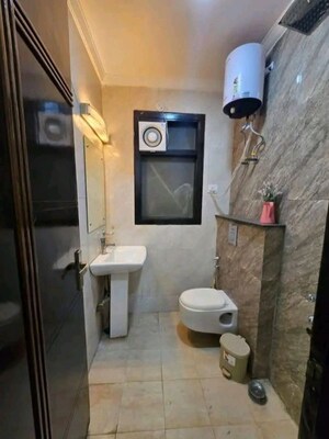 Bathroom in 3 BHK Apartment at Chattarpur – for Rent