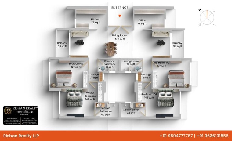 Floor Plan, kanakia-silicon-valley 4 Bedroom 1100 Sq.Ft. Apartment In Powai Mumbai 10595945