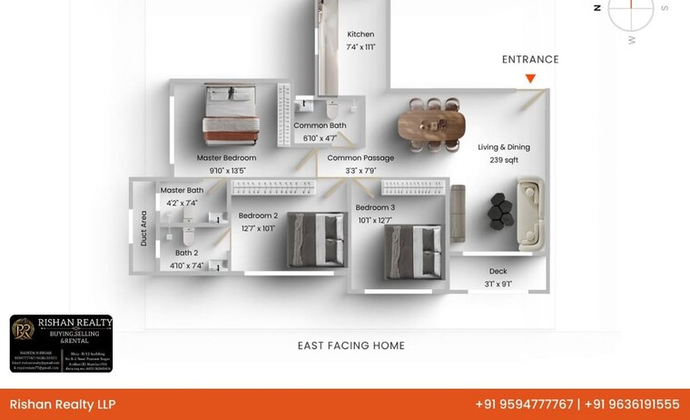 Floor Plan, chandak-stella 3 Bedroom 870 Sq.Ft. Apartment In Goregaon West Mumbai 10595955