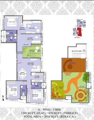 Floor Plan in 4 BHK Apartment at Triguni Heights, Borivali West – for Sale