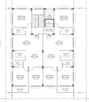 Floor Plan in 3 BHK Apartment at Rajarhat – for Sale