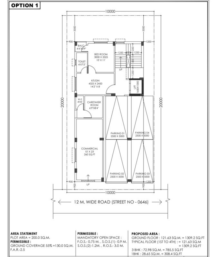 Floor Plan, new town 4 Bedroom 1600 Sq.Ft. Apartment In New Town Kolkata 10596479