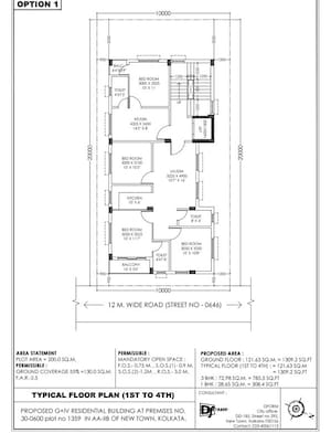 Floor Plan in 4 BHK Apartment at New Town – for Sale