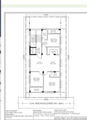 Floor Plan in 3 BHK Apartment at New Town – for Sale